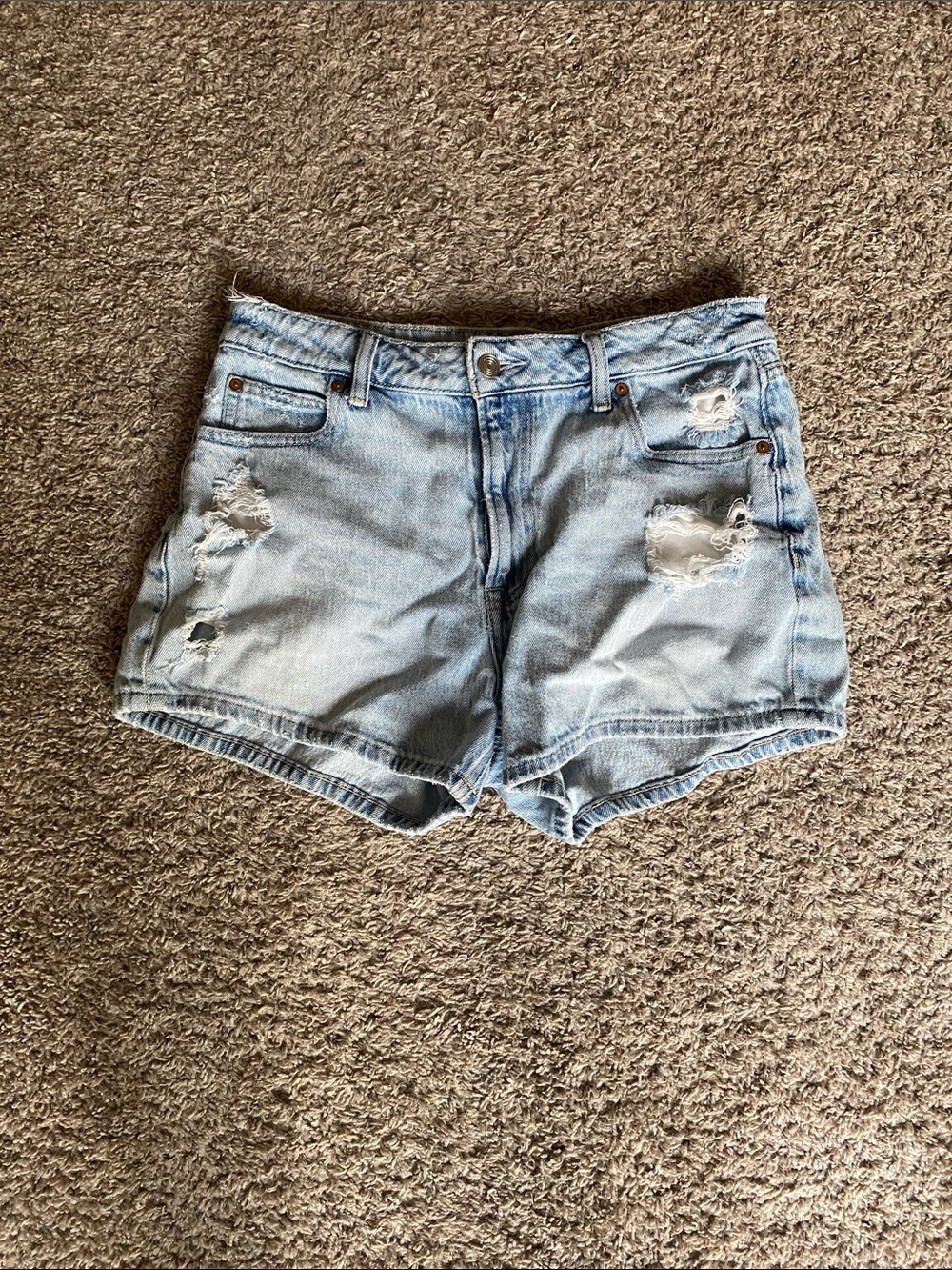 Maurices Goldie Blues Light Blue Distressed Denim Shorts